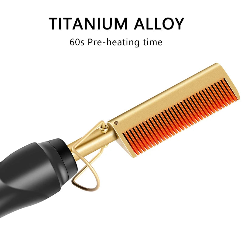 FREE SHIPPING/ /2 in 1  Electric Hot Heating Comb Hair Straightener