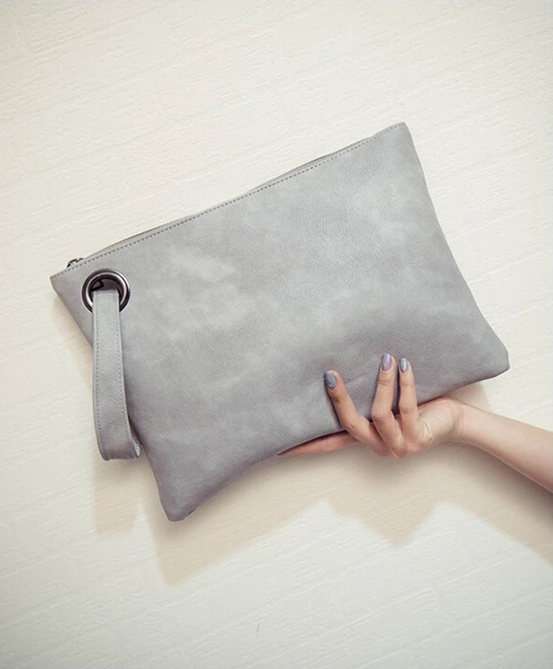 FREE SHIPPING/2024  Fashion solid women's clutch bag leather women envelope bag