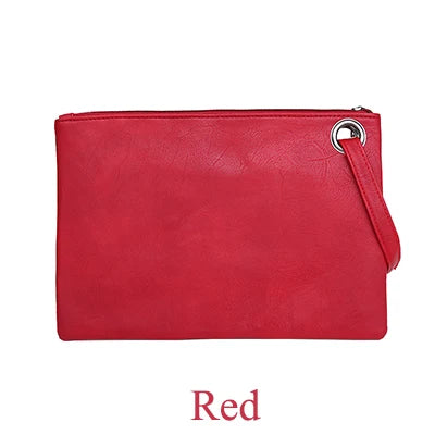 FREE SHIPPING/2024  Fashion solid women's clutch bag leather women envelope bag