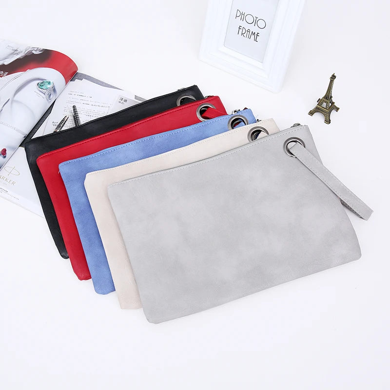 FREE SHIPPING/2024  Fashion solid women's clutch bag leather women envelope bag