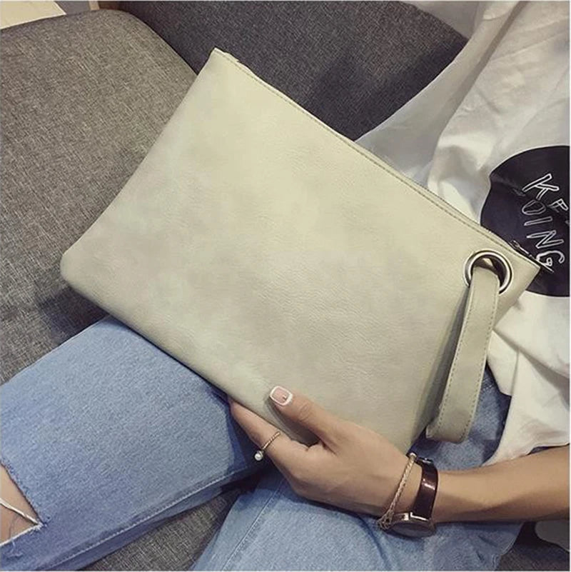 FREE SHIPPING/2024  Fashion solid women's clutch bag leather women envelope bag