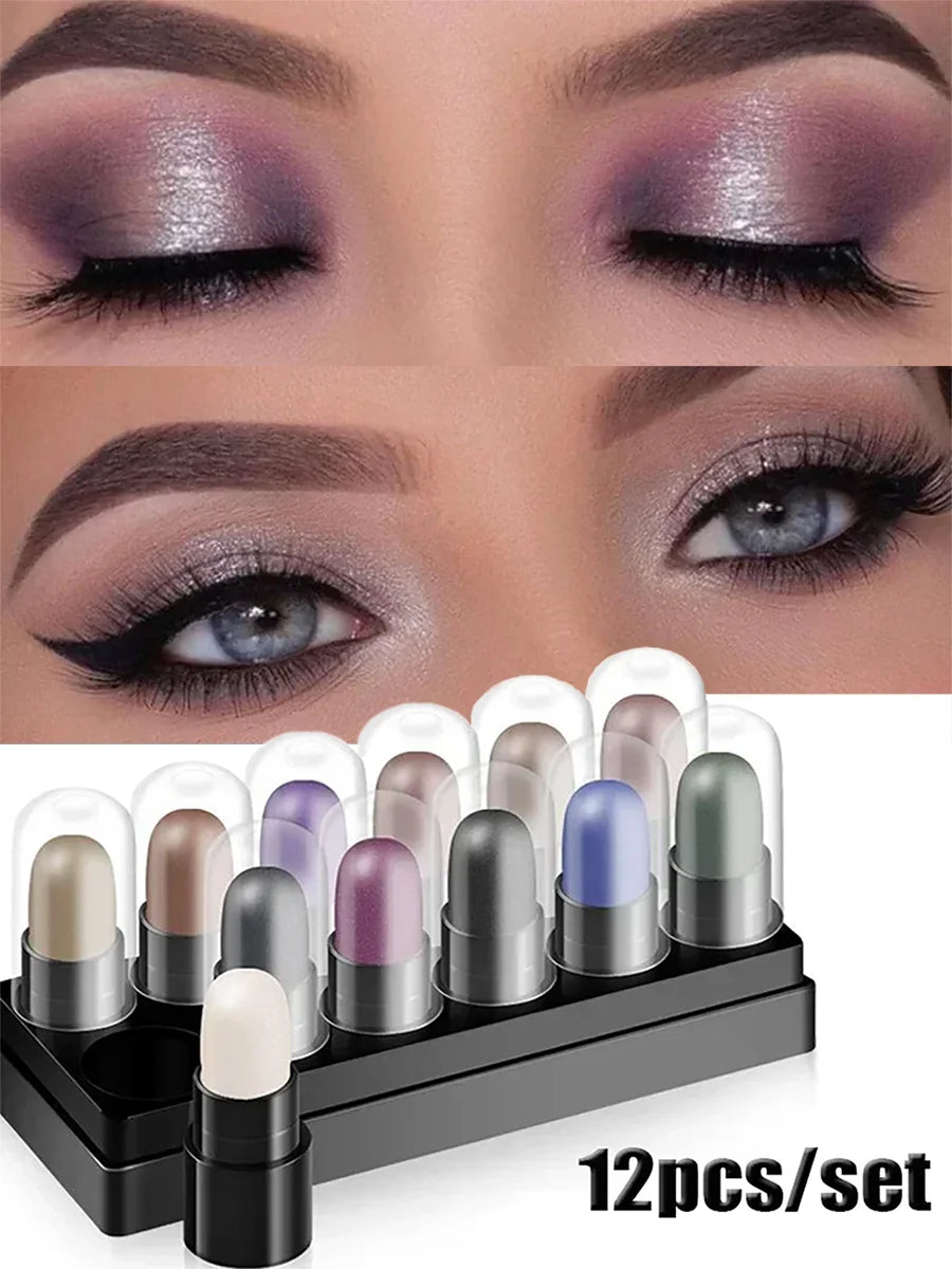 FREE SHIPPING/ 2024 Eyeshadow Pencil Set 12 Colors Waterproof