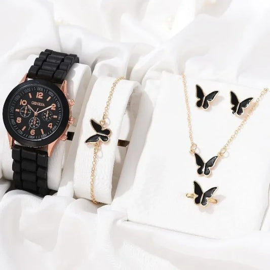 FREE SHIPPING/ Fashion Wristwatch Female 5PCS Set Luxury Watch Women