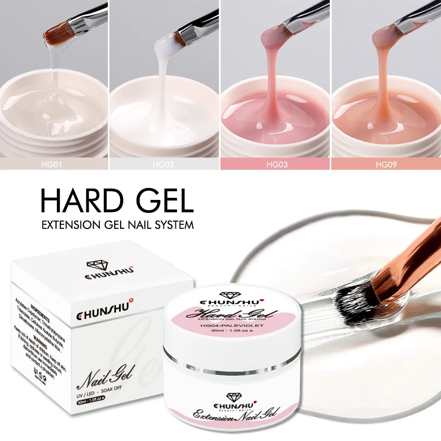 FREE SHIPPING/ 30ML Hard Gel For Nail Extension Milky White Builder Constructor Gel Self Leveling Reinforcement Nail Gels Camouflage Manicure