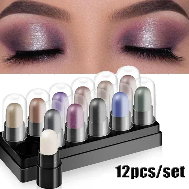 FREE SHIPPING/ 2024 Eyeshadow Pencil Set 12 Colors Waterproof