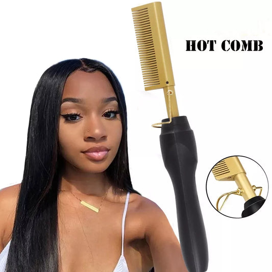 FREE SHIPPING/ /2 in 1  Electric Hot Heating Comb Hair Straightener