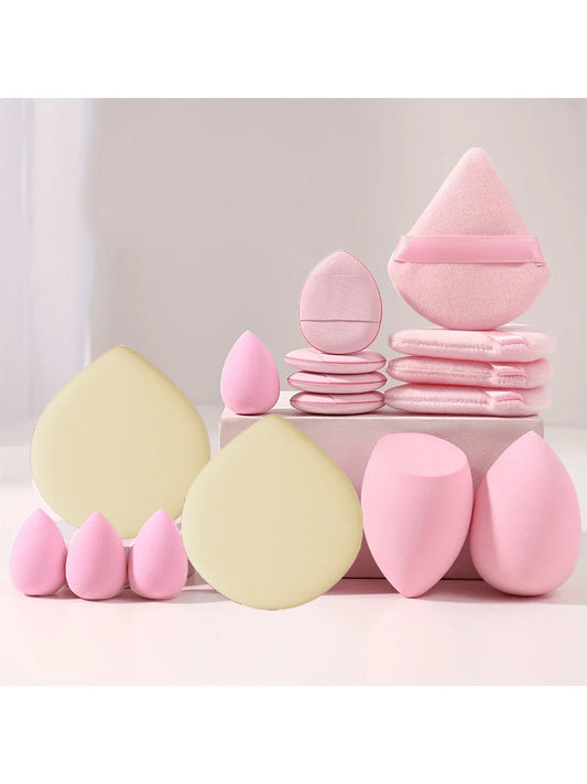 FREE SHIPPING/ 16Pcs Pink Makeup Sponge And Makeup Puff Set Suitable For Face Cream