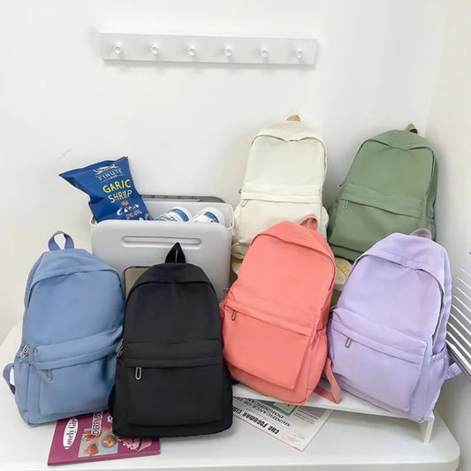 FREE SHIPPING/ 2024 Women bag Waterproof Large Capacity Smooth Zipper Solid Color Teens Girl Casual