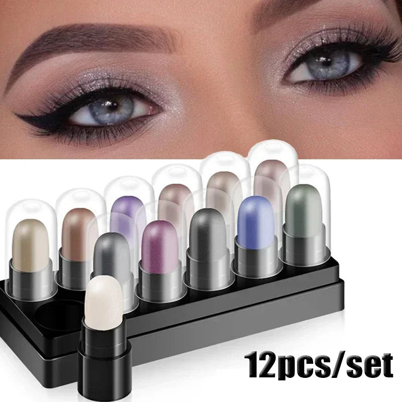 FREE SHIPPING/ 2024 Eyeshadow Pencil Set 12 Colors Waterproof