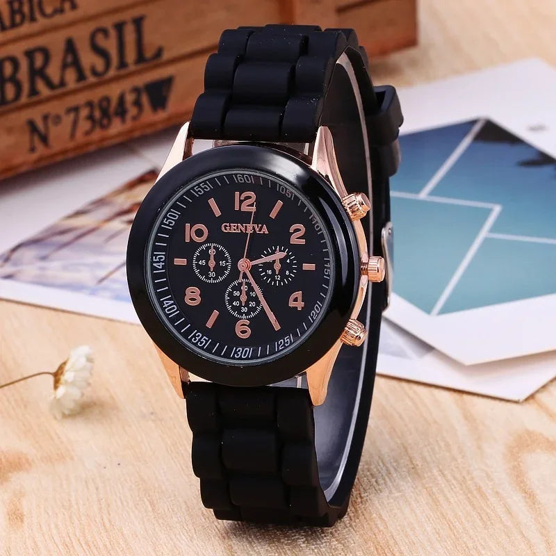 FREE SHIPPING /Famous Brand Geneva Ladies Fashion Watch  Female Student Silicone Quartz