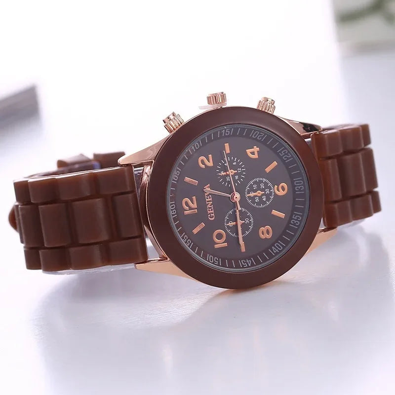 FREE SHIPPING /Famous Brand Geneva Ladies Fashion Watch  Female Student Silicone Quartz