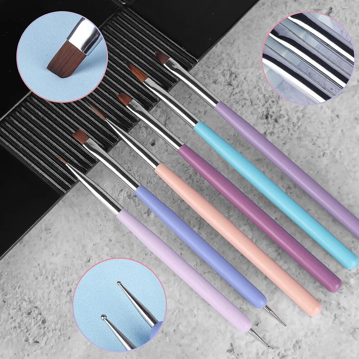 FREE SHIPPING/ Nail Brushes Set Professional Nail Supplies For Acrylic UV Gel Drawing Dotting Manicure Nail Art Design