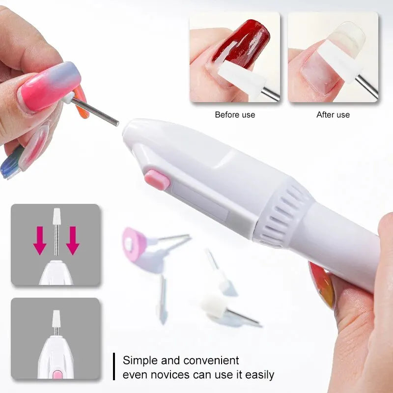 FREE SHIPPING/ 5 In 1 MINI Electric Nail Drill Kit Manicure Pedicure Grinding Polishing