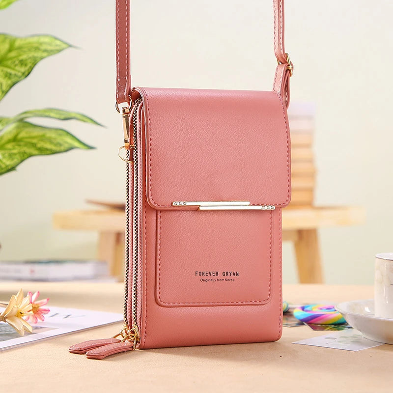 FREE SHIPPING/ 2024 New Women Handbags Female Pu Leather Shoulder Bags Touch Screen Phone Purse Crossbody Bag Large