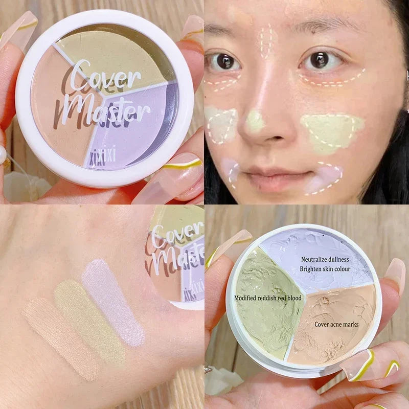 FREE SHIPPING/2024 /3 Color Concealer Palette Makeup Foundation Cream Waterproof Long Lasting Contour