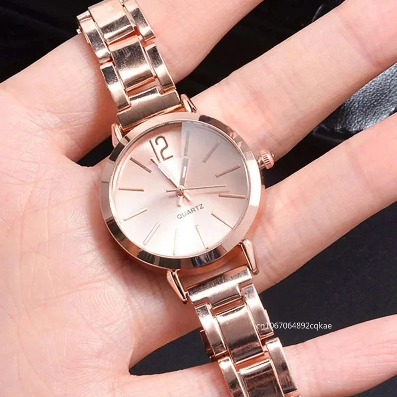 FREE SHIPPING/Ladies Fashion Simple  Quartz Watch Bracelet 2pcs Set Luxury Women