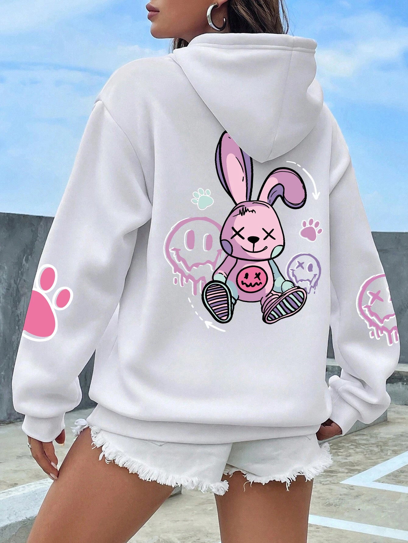 Street Casual Printed Female Hoodies 