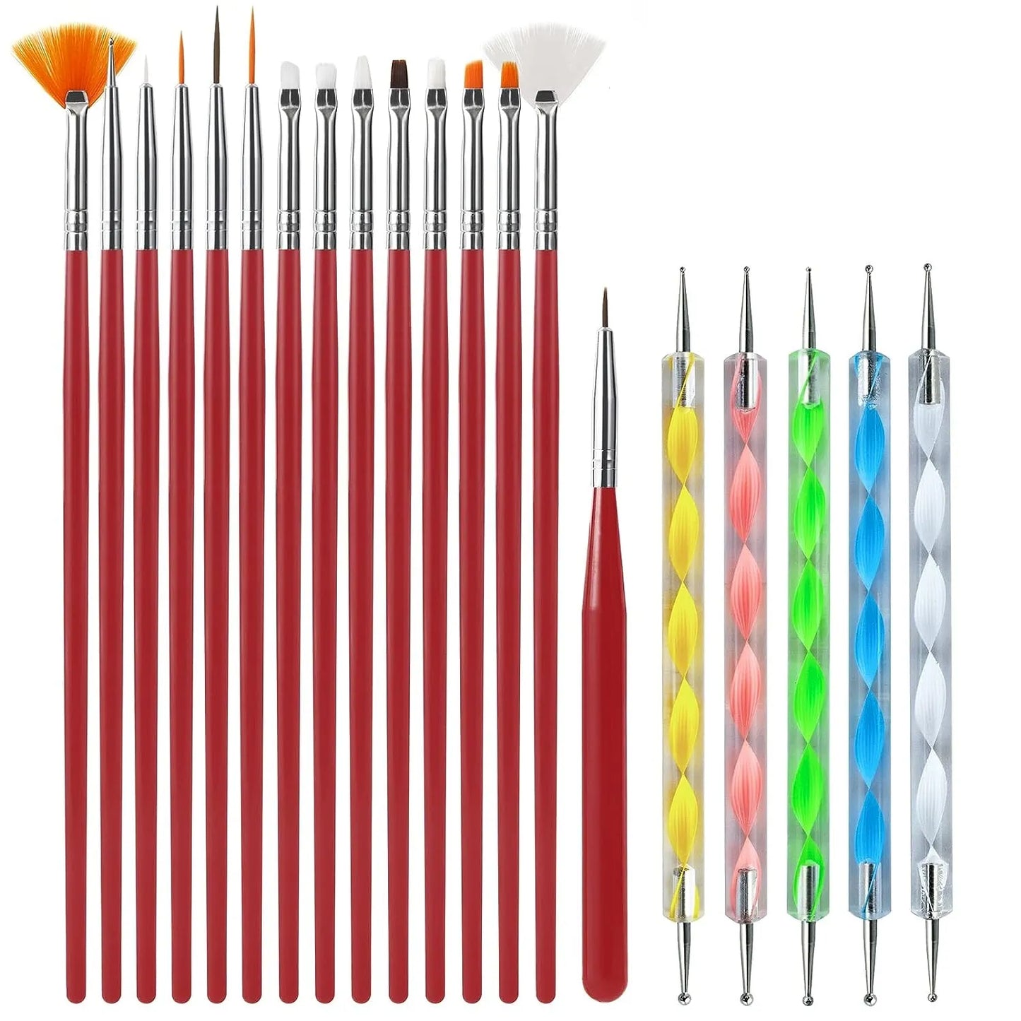 FREE SHIPPING/ Nail Brushes Set Professional Nail Supplies For Acrylic UV Gel Drawing Dotting Manicure Nail Art Design