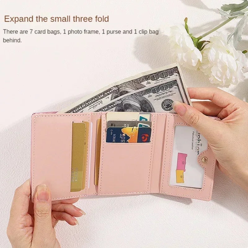 FREE SHIPPING/ 2024 New Women Wallets Female PU Leather Purses Short Hasp Purse for Women