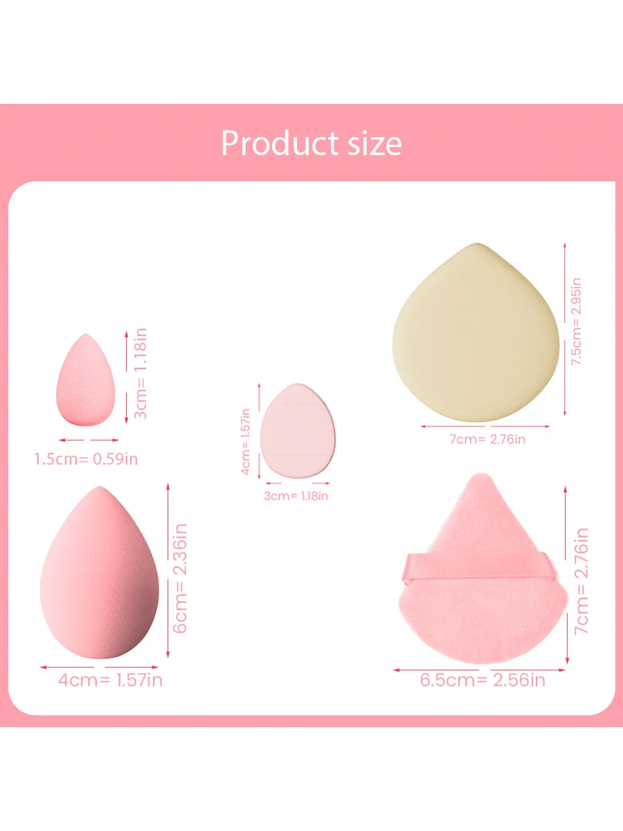 FREE SHIPPING/ 16Pcs Pink Makeup Sponge And Makeup Puff Set Suitable For Face Cream