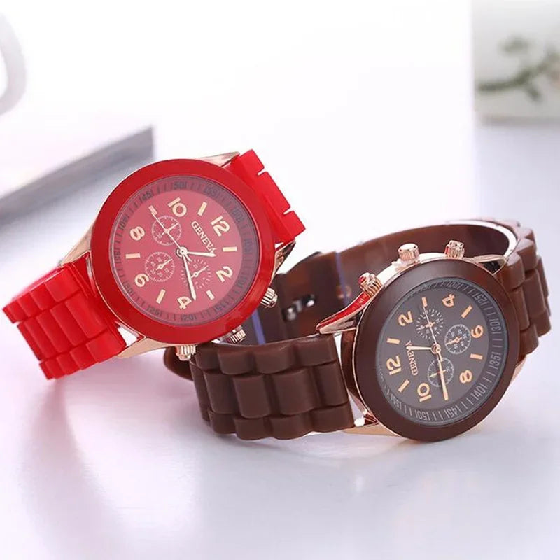 FREE SHIPPING /Famous Brand Geneva Ladies Fashion Watch  Female Student Silicone Quartz