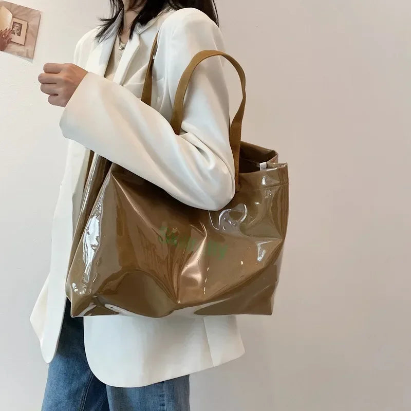 FREE SHIPPING/ 2024 Fashion Transparent Women's Tote Bag Large Capacity Women Luxury Designer