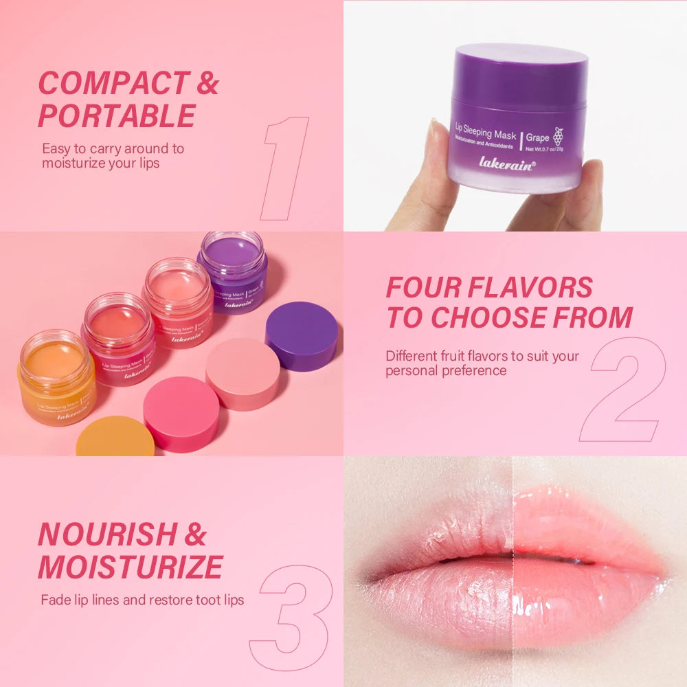 FREE SHIPPING/ 2024 Moisturizing Sleeping Lip Mask Night Lips Care Maintenance Fades Lip