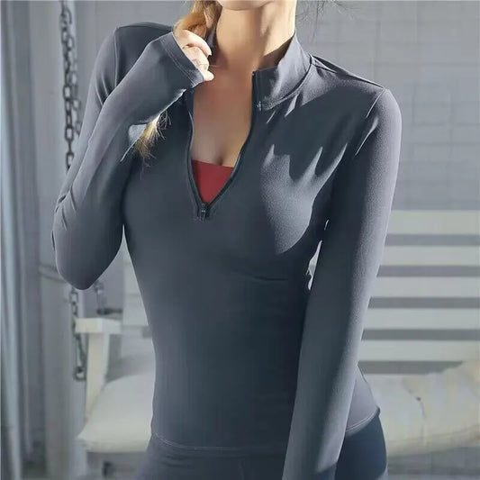 FREE SHIPPING/ Long Sleeve Yoga Shirts Sport Top Fitness Yoga Top Gym Top Sports Wear For Women