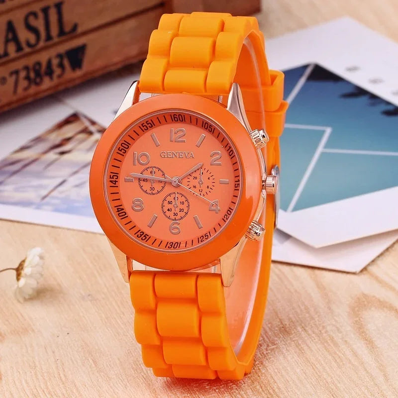 FREE SHIPPING /Famous Brand Geneva Ladies Fashion Watch  Female Student Silicone Quartz