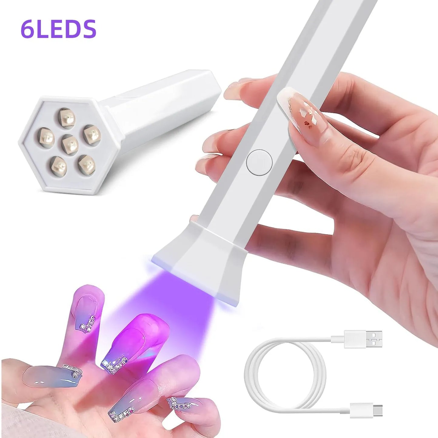 FREE SHIPPING/ 2024 Portable Nail Dryer Lamp UV LED Nail Light For Curing All Gel Polish USB Rechargeable